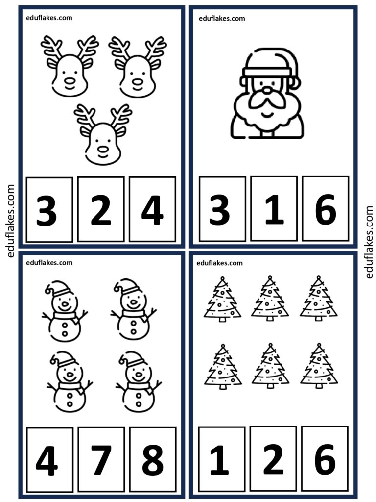 free christmas math worksheets for kindergarten - eduflakes